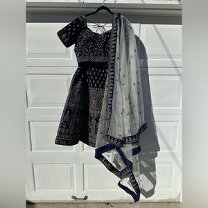 Navy Blue Lengha Choli